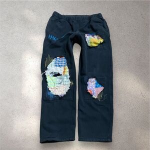 Evergreen Black Pants w/ Colorful Patches